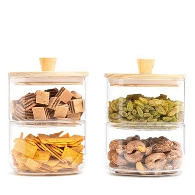 Cookie Jar with Wooden Lid