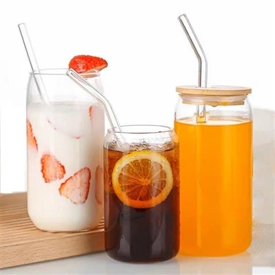 Drinking Glass with Bamboo Lid