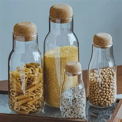 Glass Bottles with Cork Lids