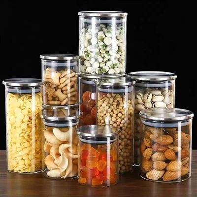 Glass Canister with Stainless Steel Lid