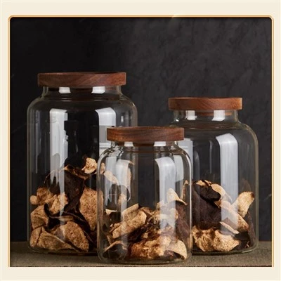 Glass Jar with Acacia Wood Lid