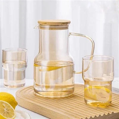 Glass Pitcher with Bamboo Lid