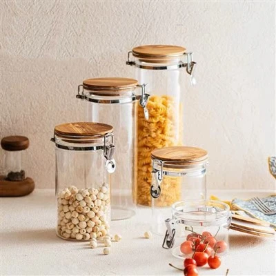Glass Storage Jars with Clamp Lids