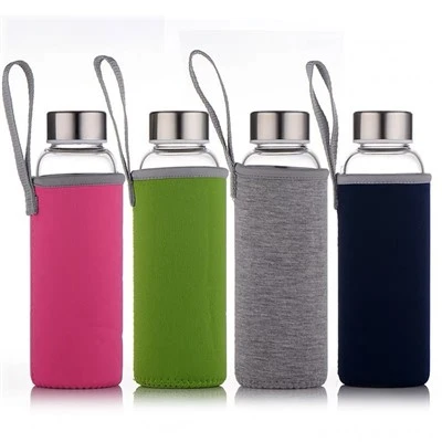 Glass Water Bottle with Metal Cap