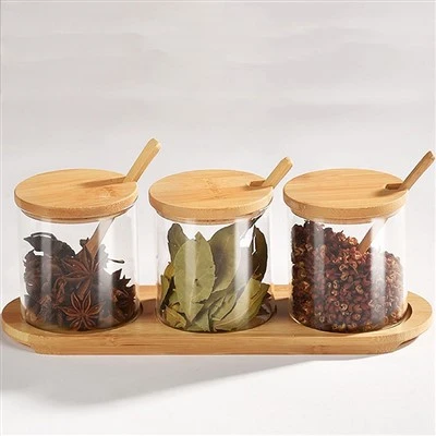 Spice Jars Bamboo Lid